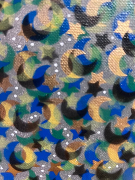 Fuzzy Nights- Mini Abstract Painting