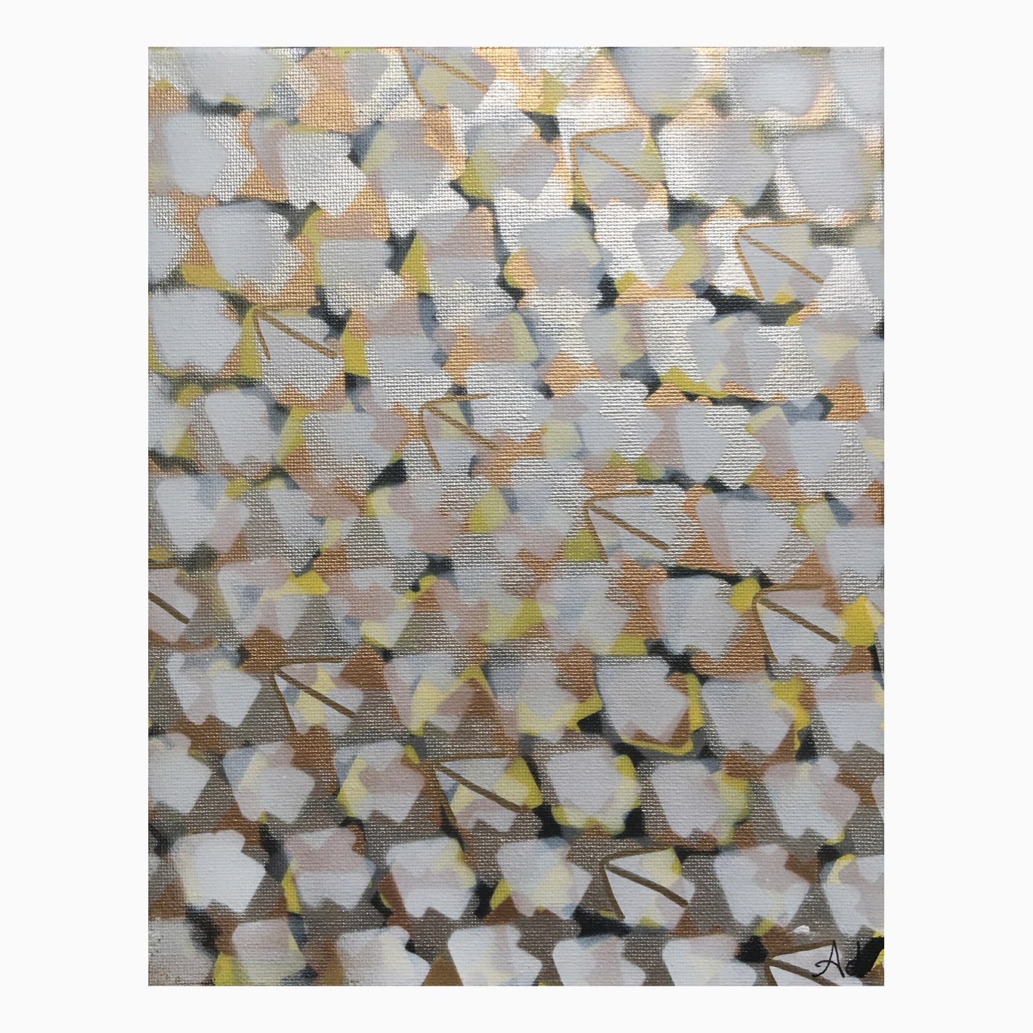 Golden Arrow- Mini Abstract Painting